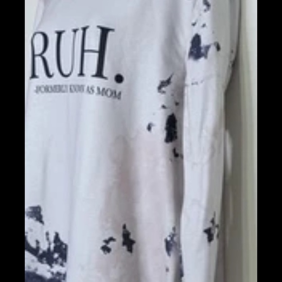 Bruh Formerly Known As Mom Sweatshirt Womens XL White Blue Funny Long Sleeves - Picture 7 of 13
